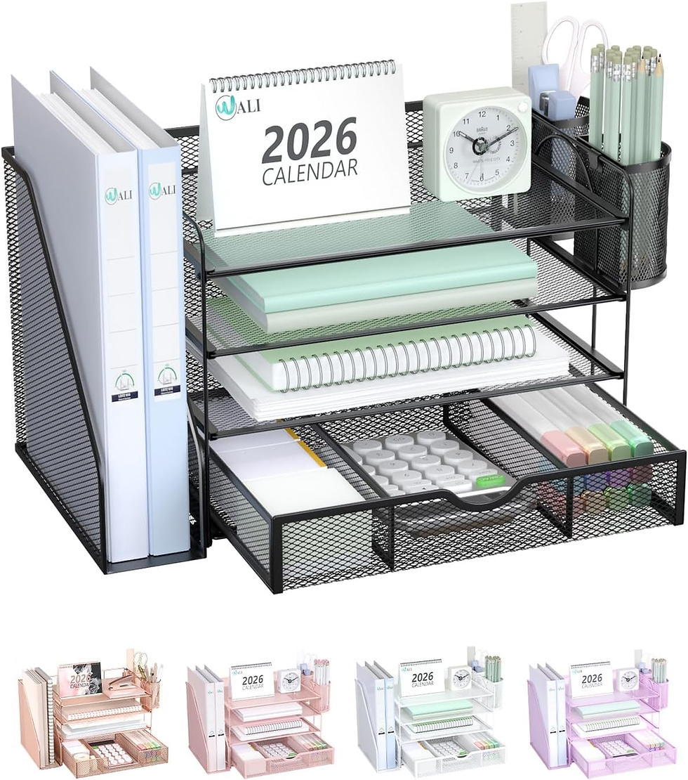 4-Tier Desktop Organizer with Drawer & File Holder – product image