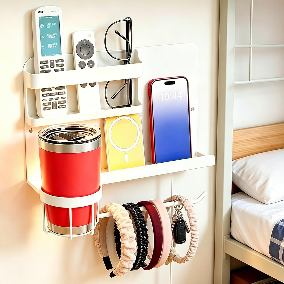 Floating Bedside Organizer - Wall-Mounted Storage Shelf – product view 2