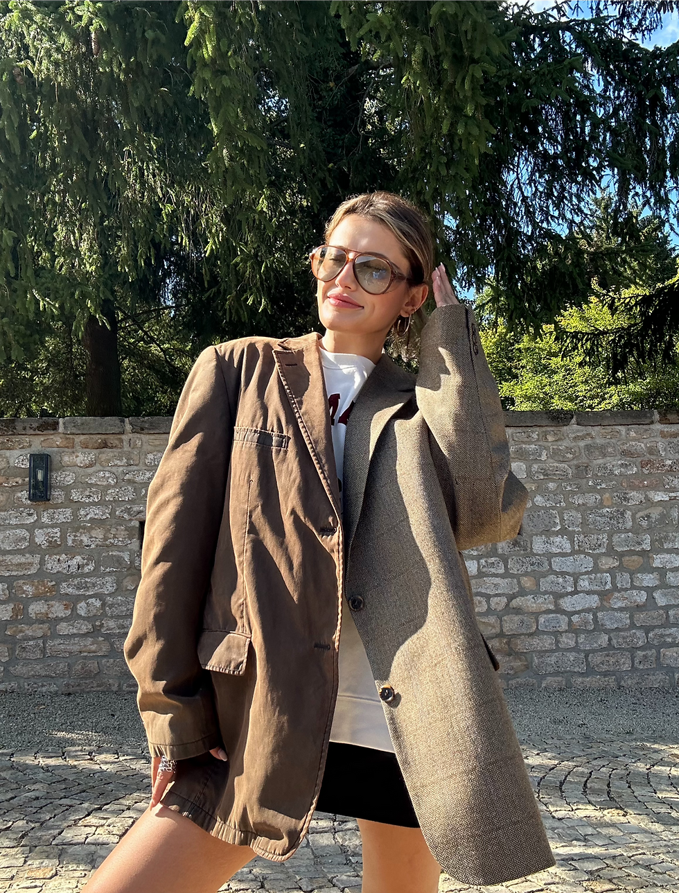 Thumbnail: Stunning chocolate washout and cappuccino contrasted blazer