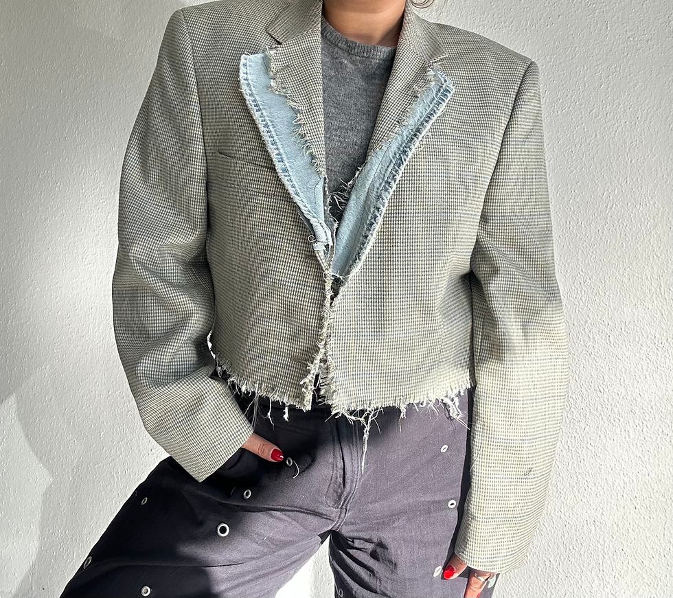 Miniaturbild: Oversized Blazer mit Denim Detail