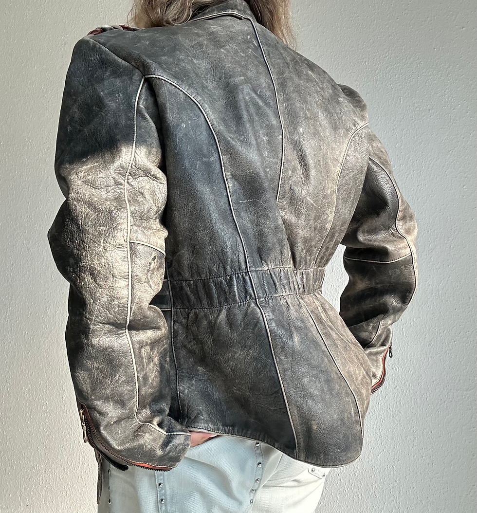 Thumbnail: Oversized vintage leather jacket