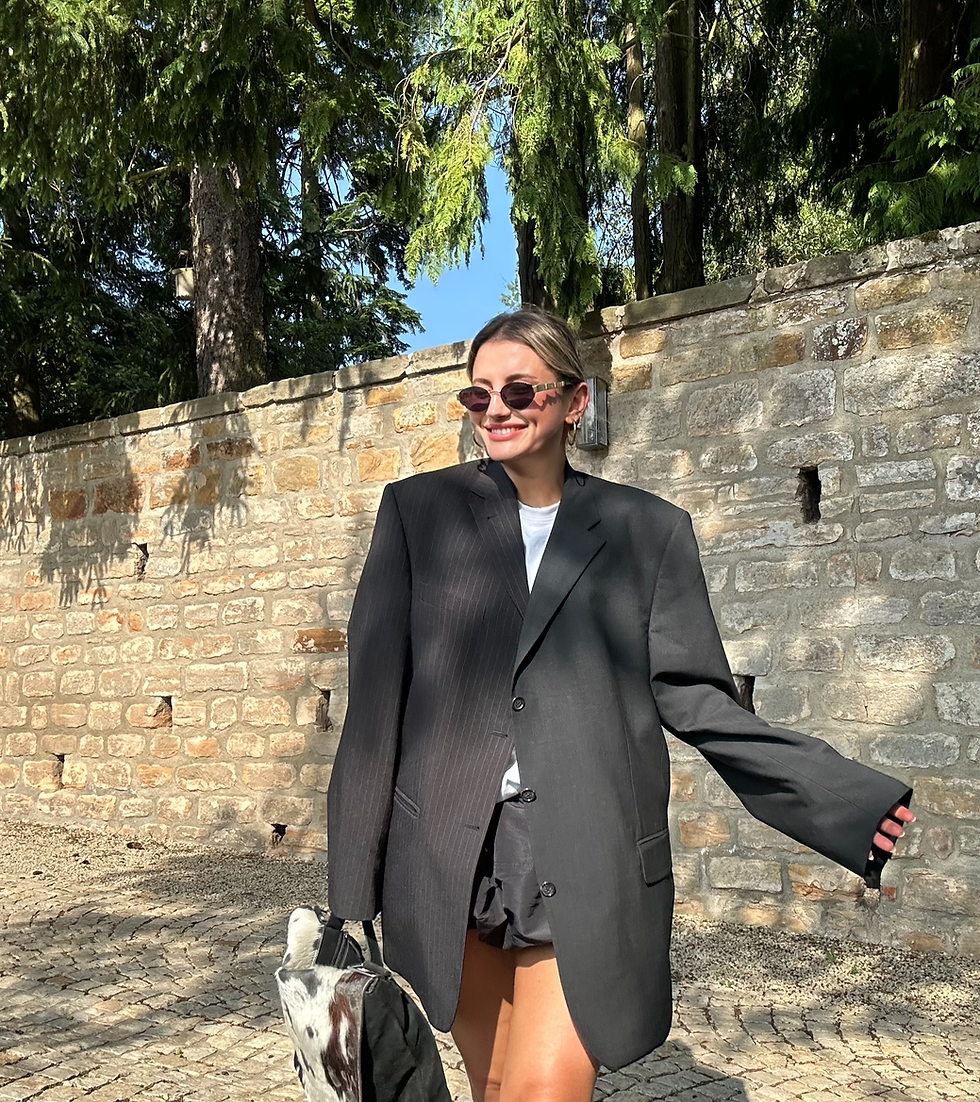 Miniaturbild: Dark grey and striped grey contrasted blazer