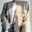 Thumbnail: Stunning wild leather cappuccino and beige contrasted blazer