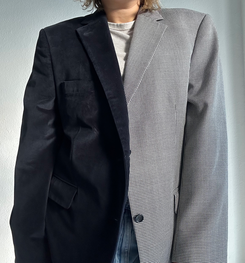 Miniaturbild: Stunning samt black and blacknwhite contrasted blazer