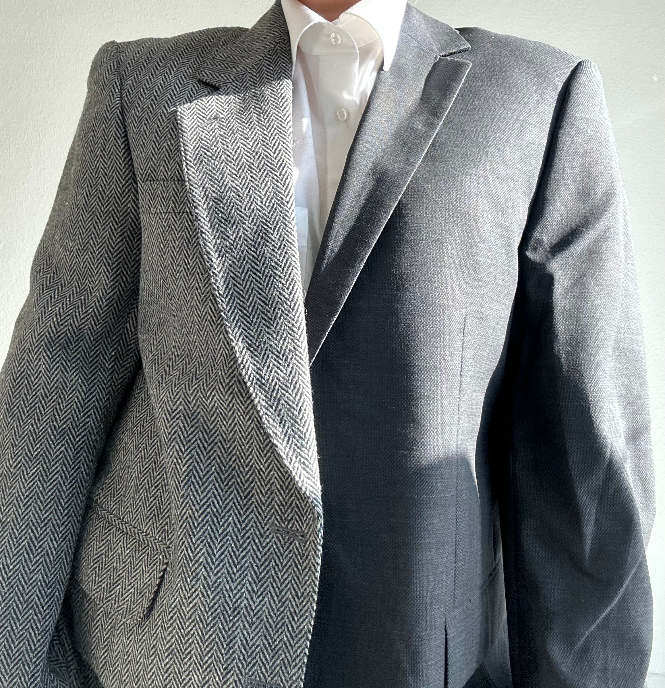 Dark grey and grey contrasted blazer