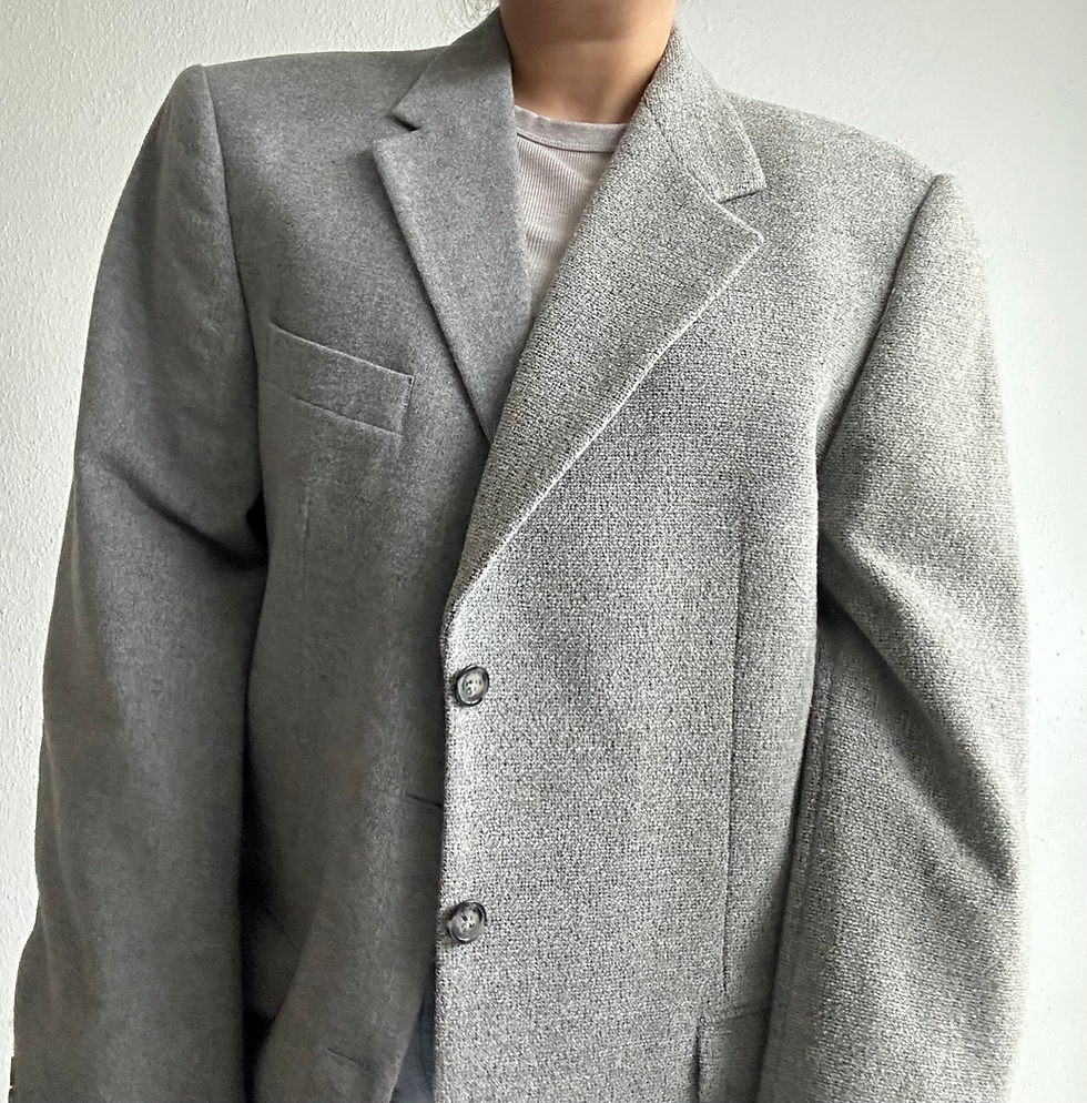 Miniaturbild: Stunning wool light grey and light grey contrasted blazer