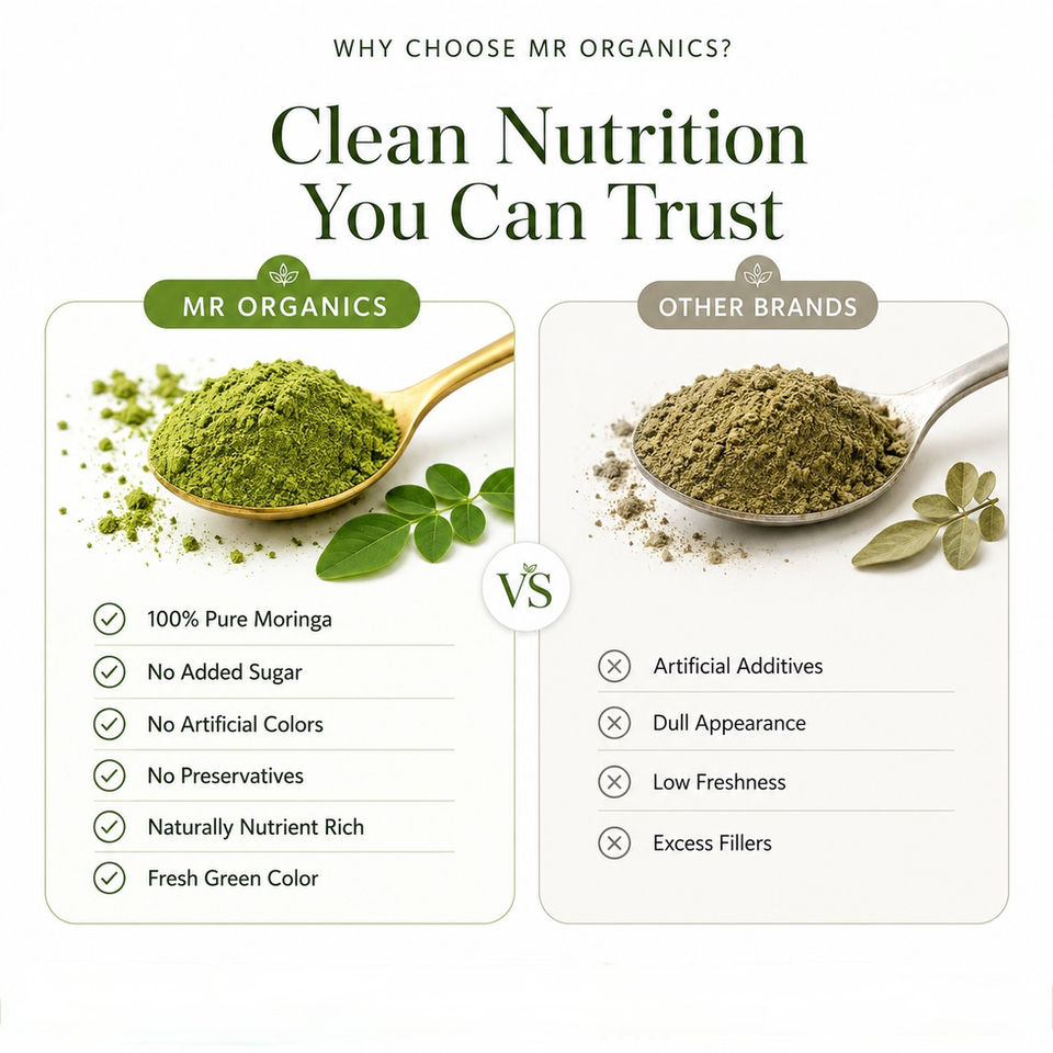 MR Organics Moringa Powder - 100% pure clean nutrition, no additives