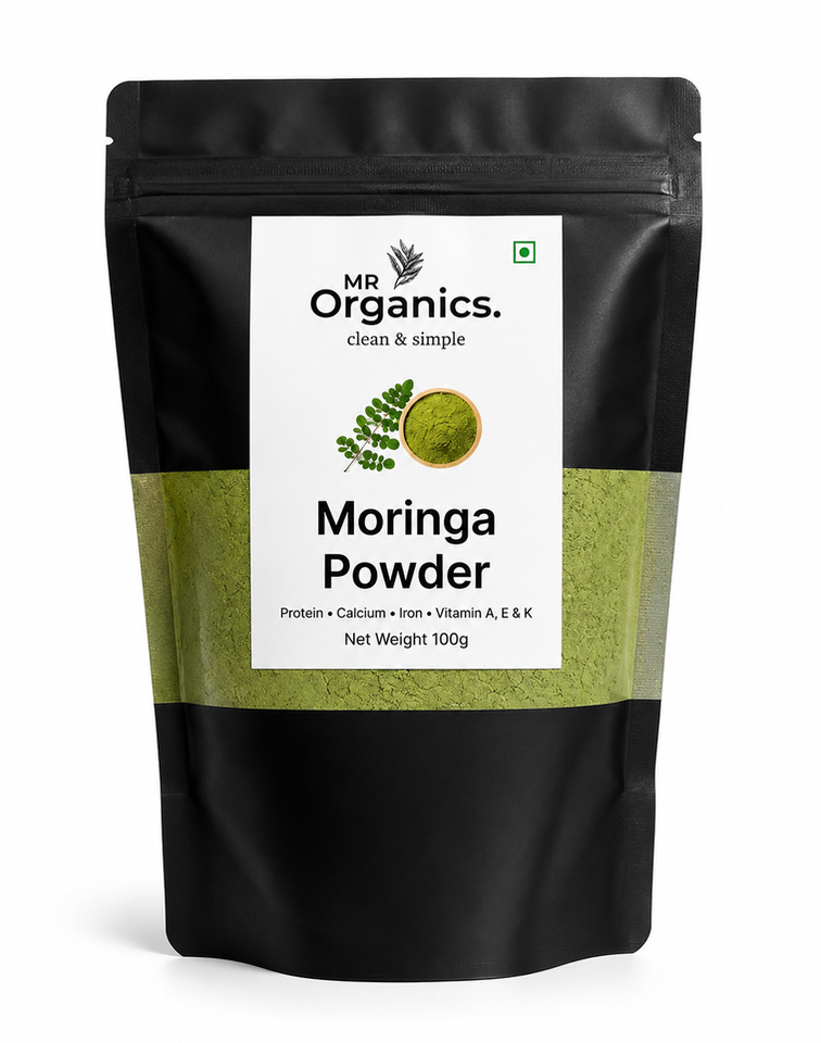MR Organics Moringa Powder 100g resealable pouch - organic superfood