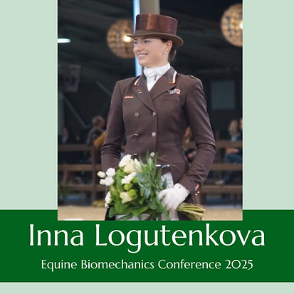 Inna Logutenkova, dressage rider accepting a bouquet of flowers