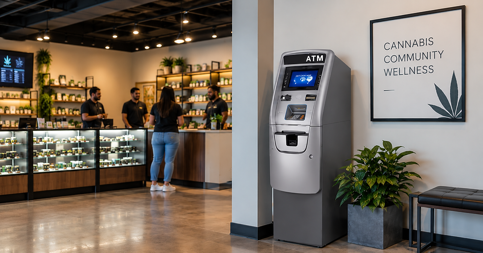 On-site ATM inside a cannabis dispensary providing customers with access to cash