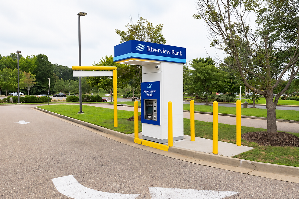 Drive-up ATM for a community bank supported by a local ATM outsourcing provider serving Washington, DC, Maryland and Northern Virginia.