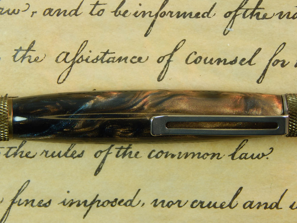 Thumbnail: Duraclick 6061-T6 Burnt Bronze Aluminum Ballpoint with Raven Oak Acrylic