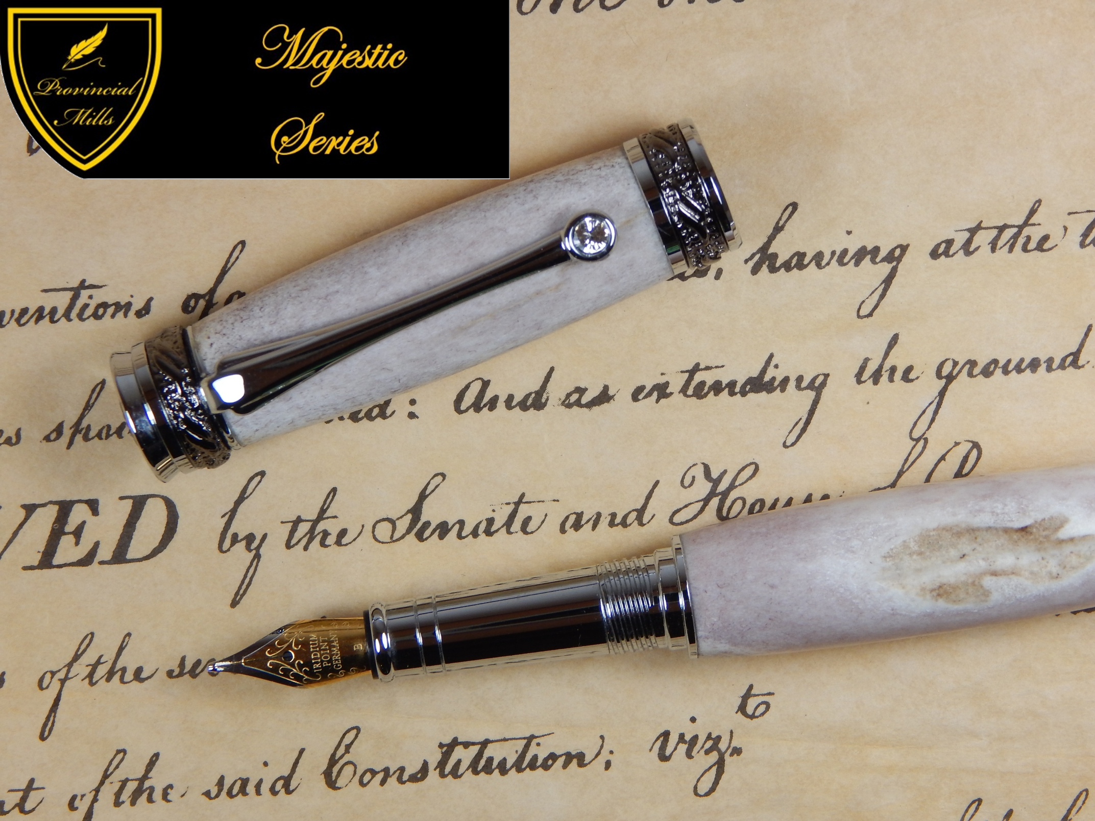 Majestic Jr. Fountain Pen with Deer Antler - #FP10130