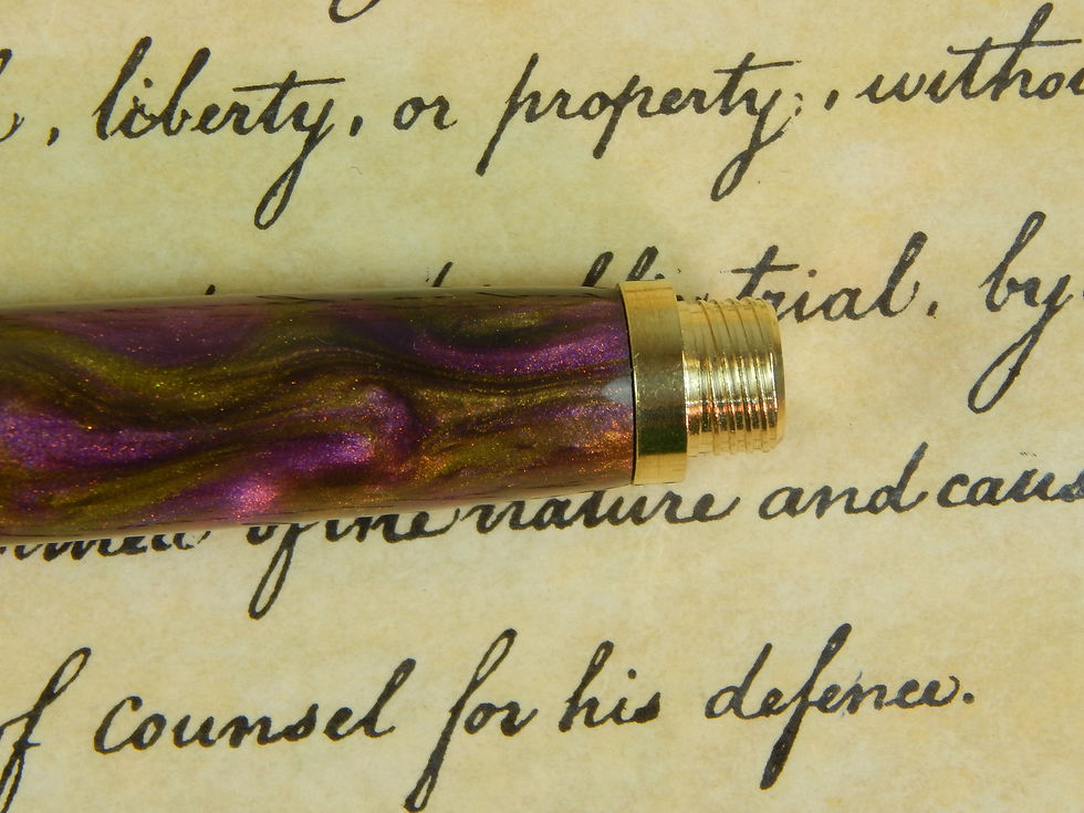 Thumbnail: Provincial C3604 Brass Fountain Pen with Amethyst Crown Acrylic