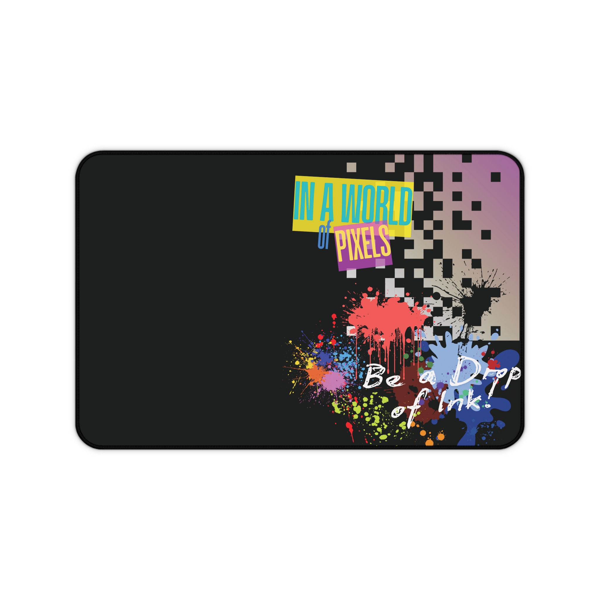 Pixel and Ink Desk Mat — Mouse Pad or Pen Cleaning Workspace