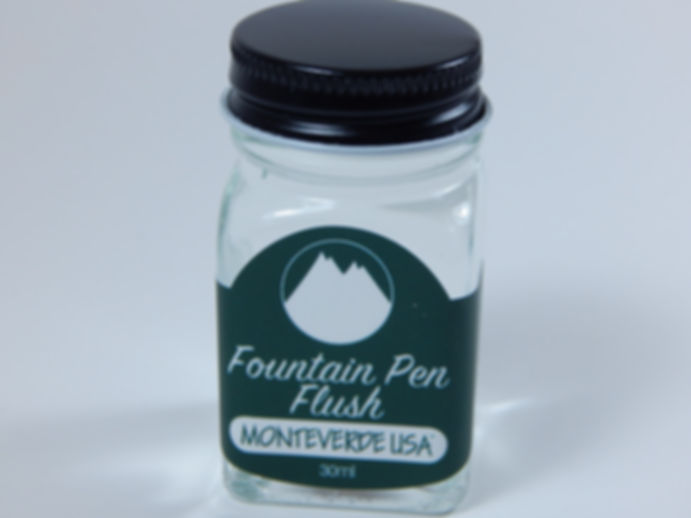 30ml bottle of Monteverde Fountain Pen Flush for cleaning a clogged fountain pen.