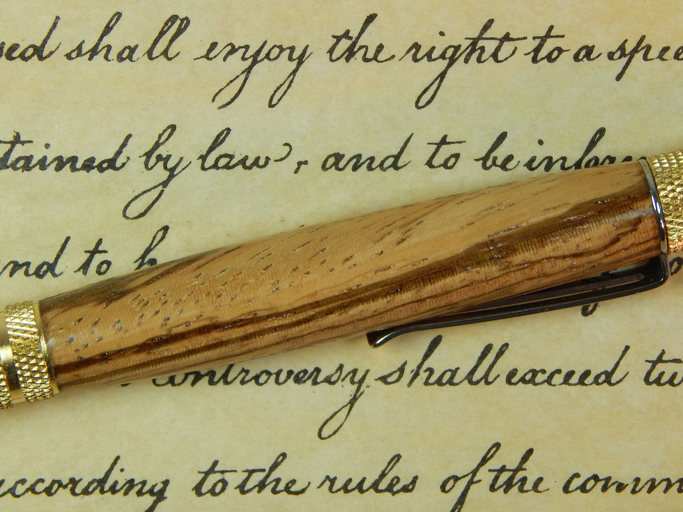 Thumbnail: Duraclick C3604 Brass Ballpoint with Zebra Wood - #BP00204