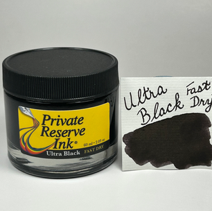 Private Reserve Ultra Black Fast Dry Ink Bottle and Swatch for Fountain Pen Ink Review