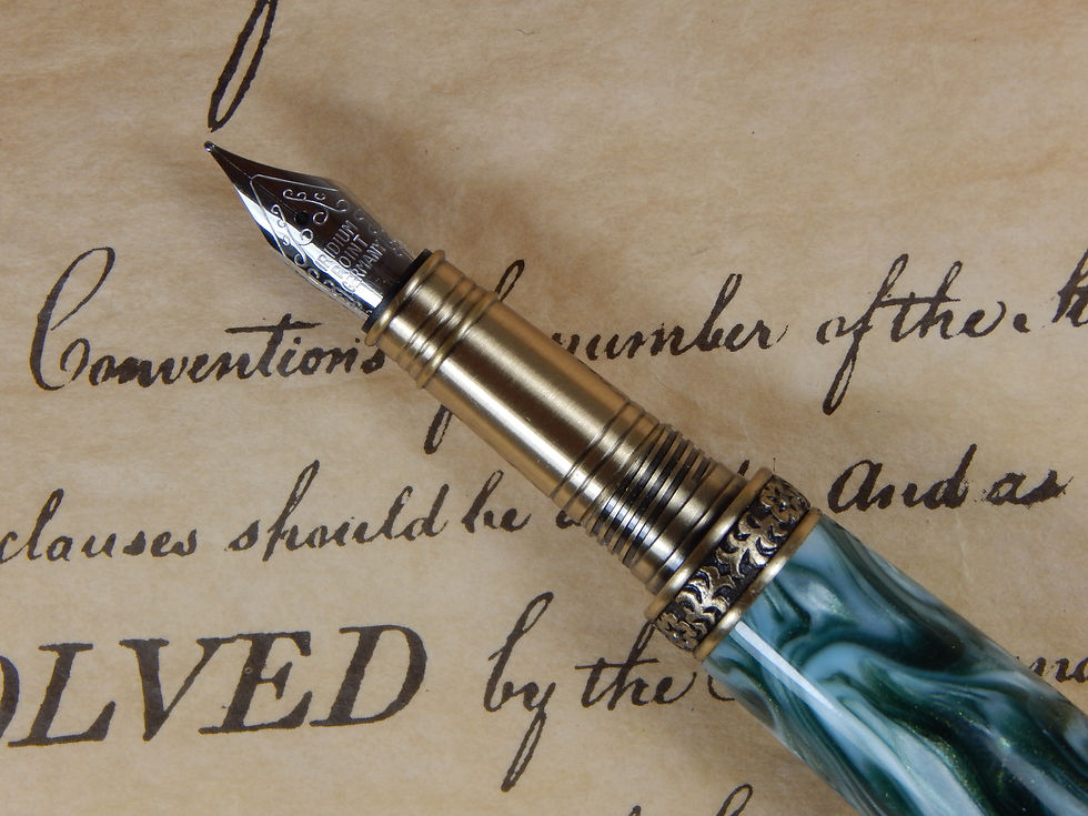 Thumbnail: Victorian Fountain Pen - Irish Tide Acrylic - #FP10118