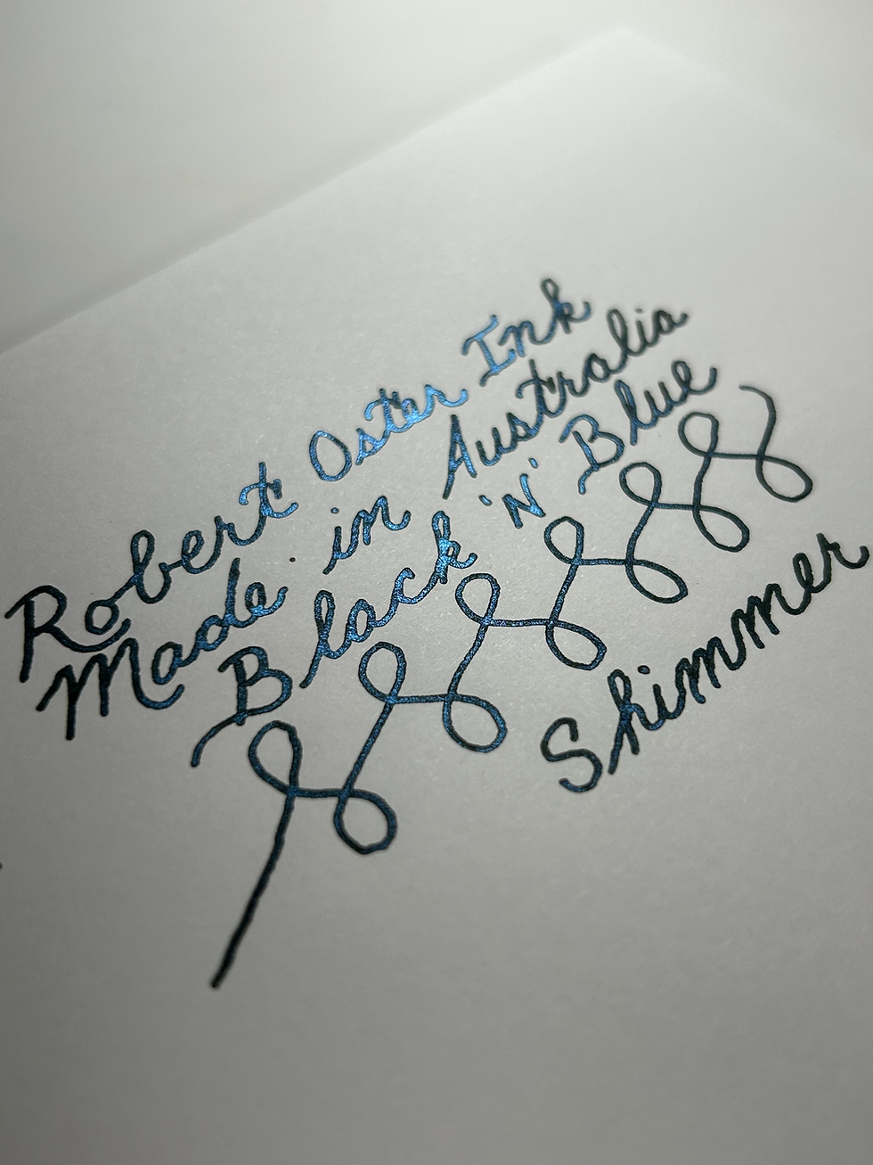Thumbnail: Robert Oster Shake N Shimmy Fountain Pen Ink 50ml -Black N Blue - Shimmer Ink