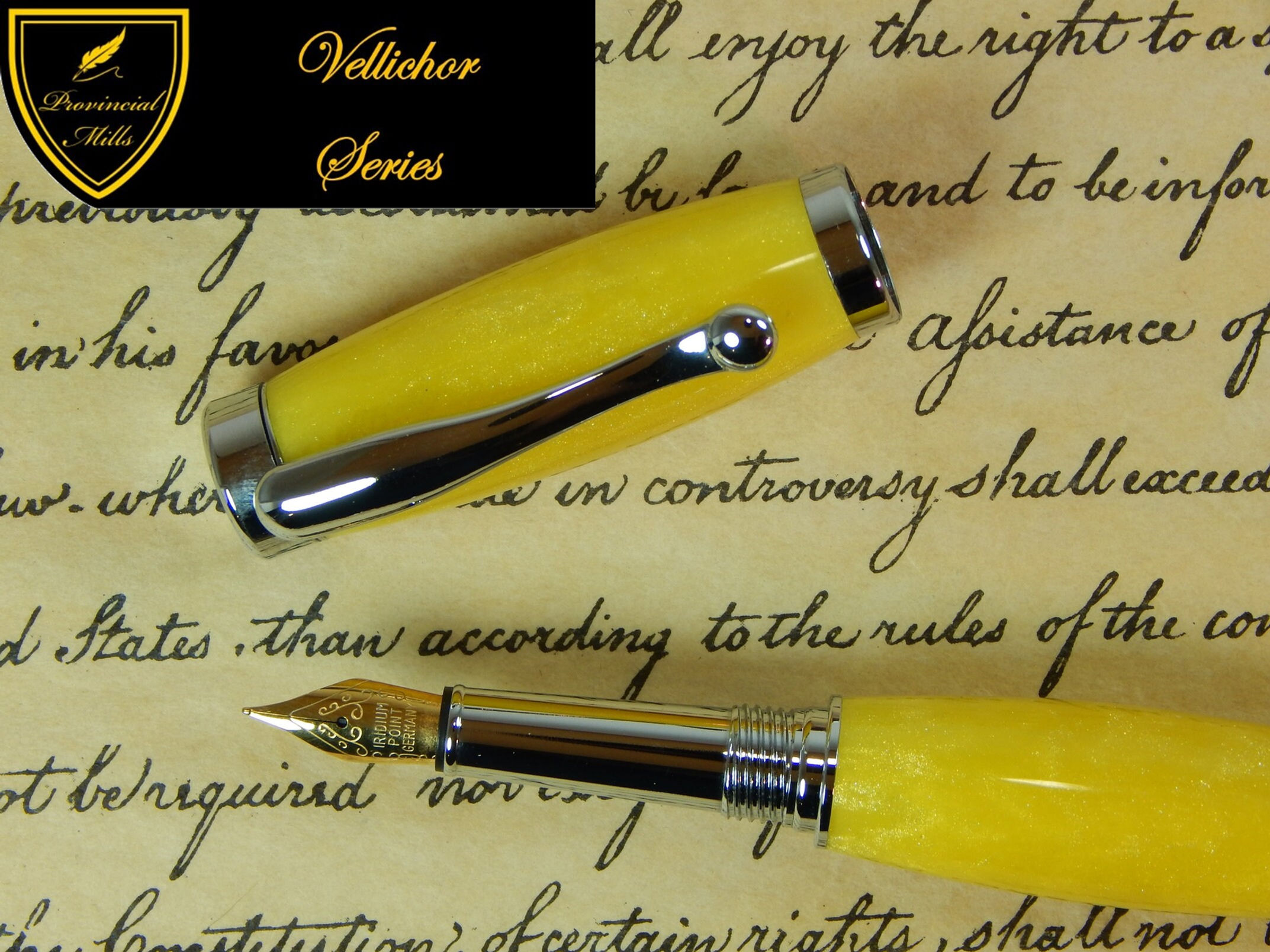 Vellichor Fountain Pen with Yellow Acrylic - #FP10232