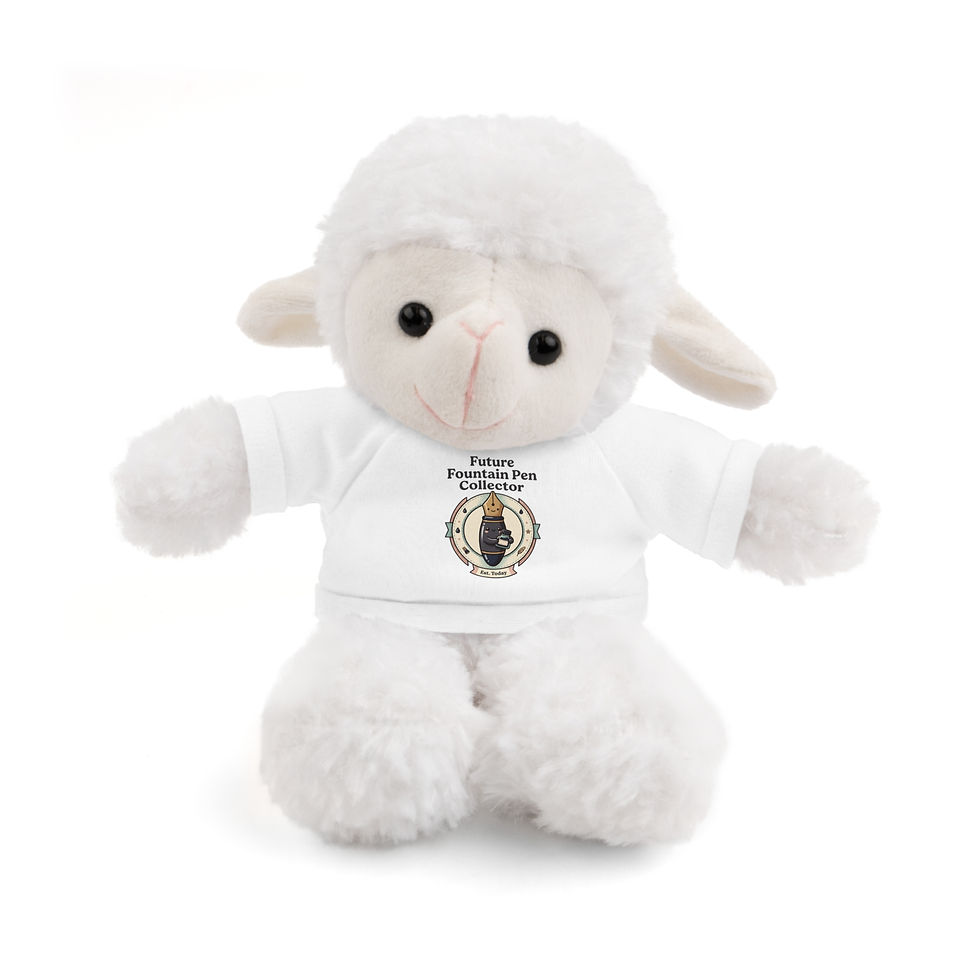 Thumbnail: Stuffed Animal with Tee — Cute Plush with "Future Fountain Pen Collector" Shirt
