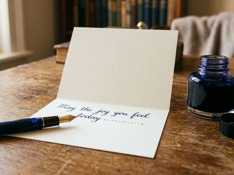 A Fountain Pen handwriting a sympthay card 