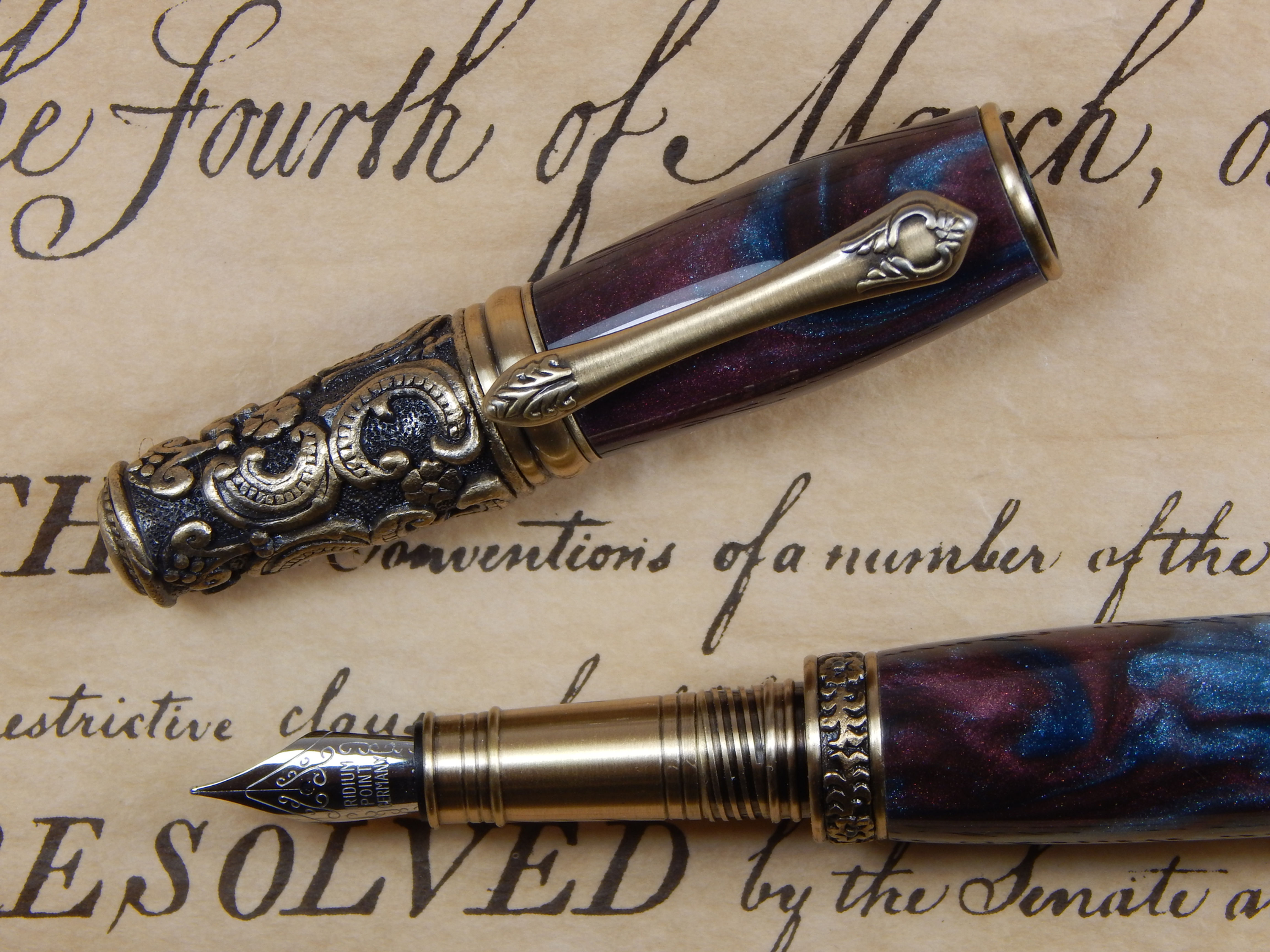 Victorian Fountain Pen - Dark Magic Resin - #FP10175