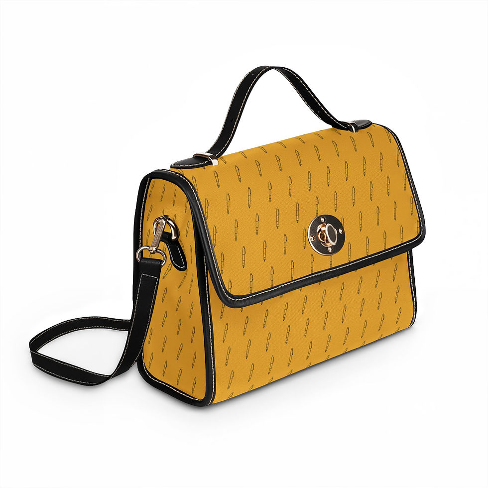Thumbnail: Fountain Pen Bag/Purse Waterproof Pen Outline Tote (Yellow/Black or White/Brown)