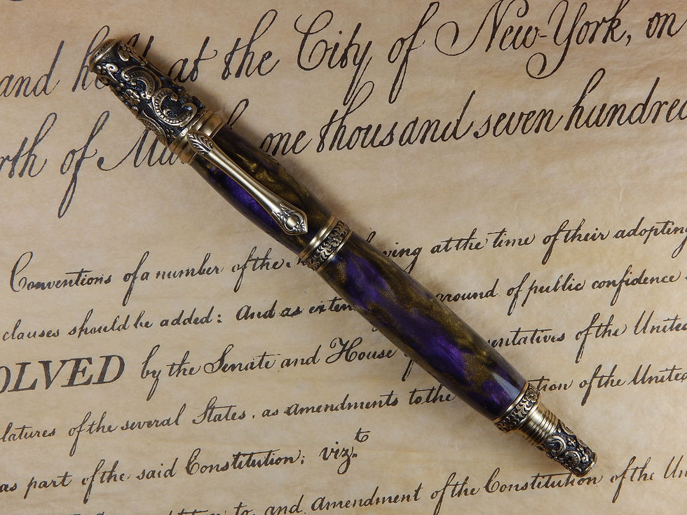Thumbnail: Victorian Fountain Pen - Amethyst Crown Acrylic - #FP10121