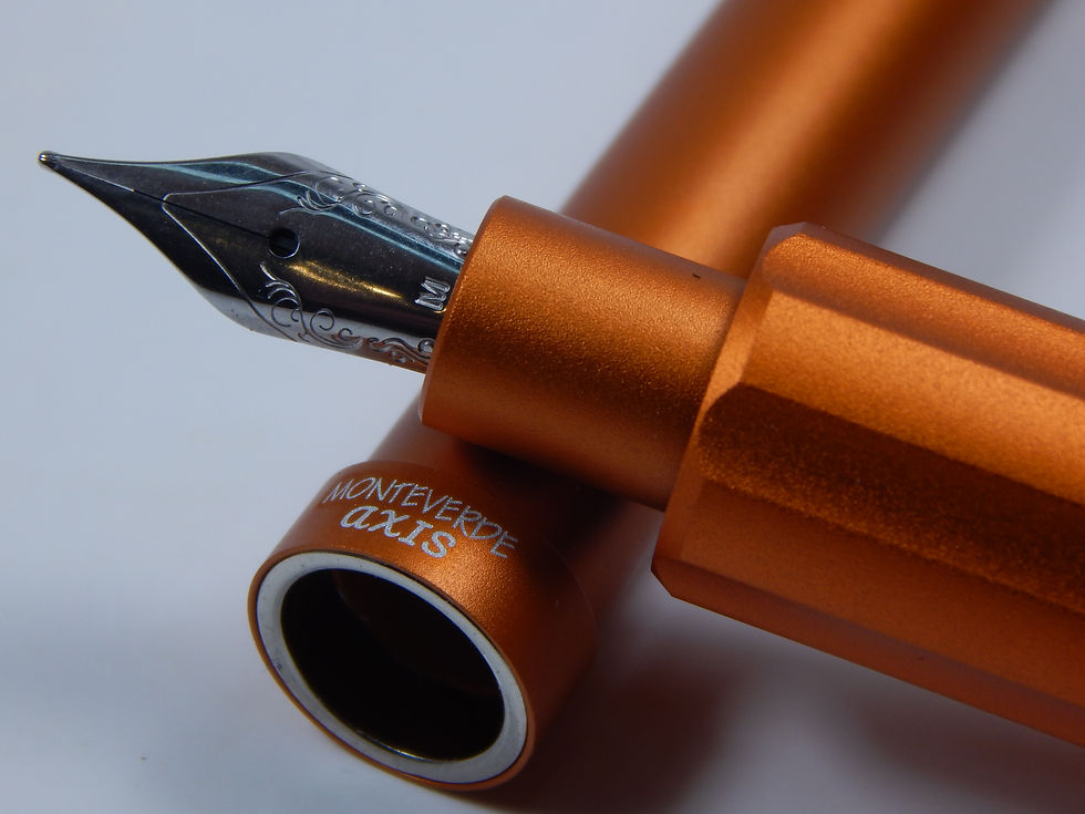 Thumbnail: Monteverde Axis pocket fountain pen in vibrant Matte Orange finish, the perfect pocket fountain pen.