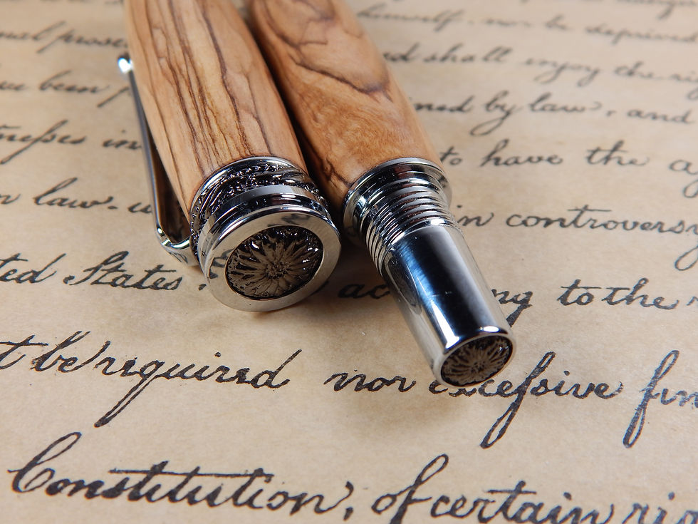 Thumbnail: Majestic Jr. Rollerball with Olive Wood from Bethlehem - RB3068