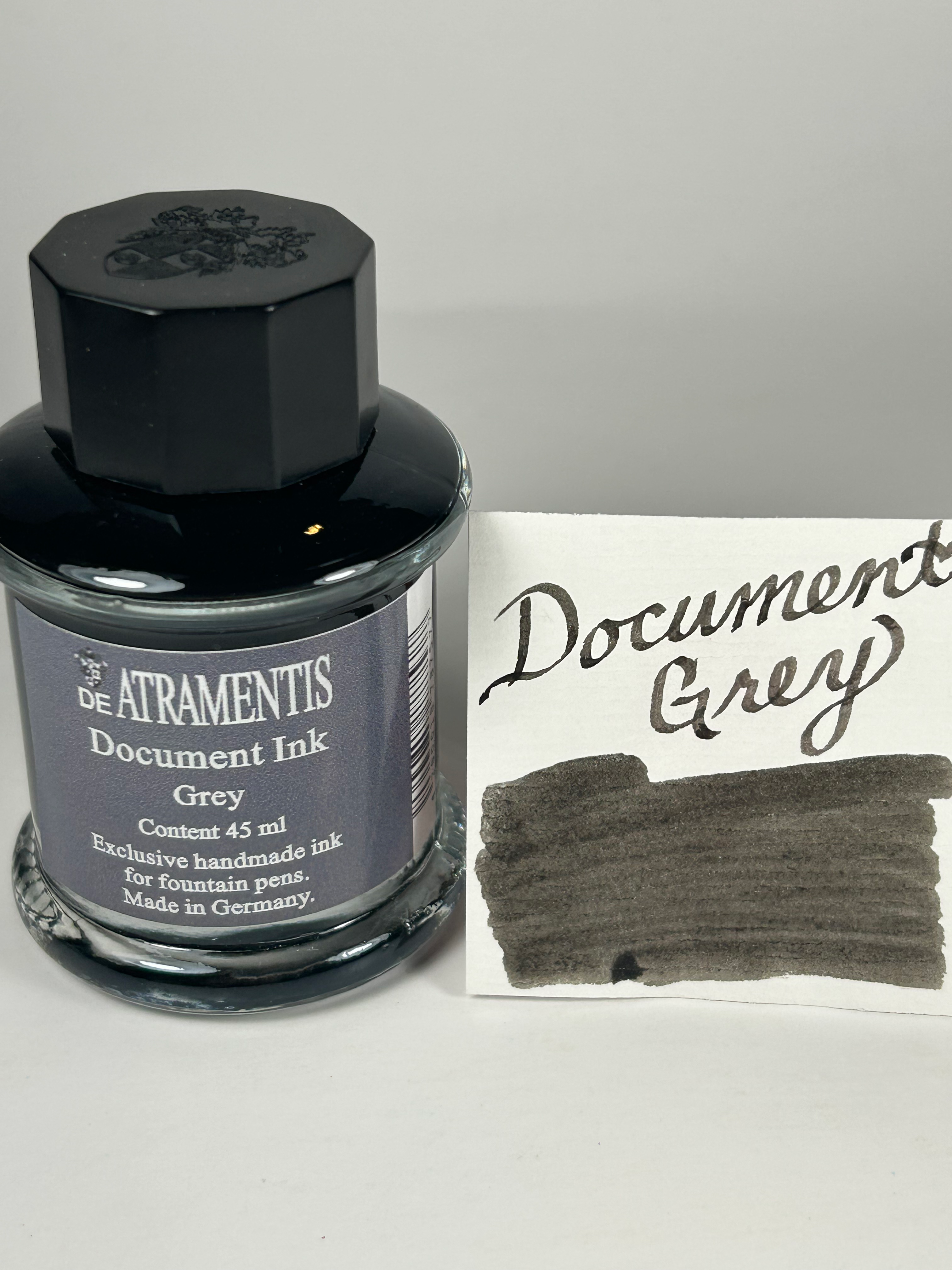 De Atramentis Fountain Pen Ink 45ml - Grey - Permanent/Document Ink