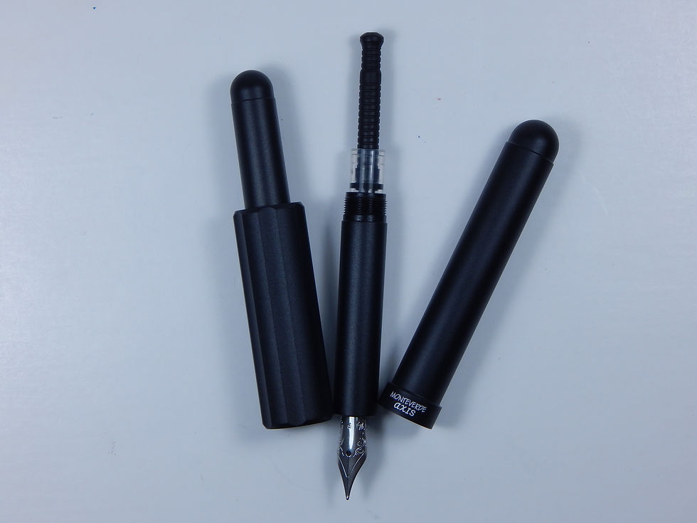 Thumbnail: Lightweight black aluminum Monteverde Axis fountain pen ideal for professional EDC kits