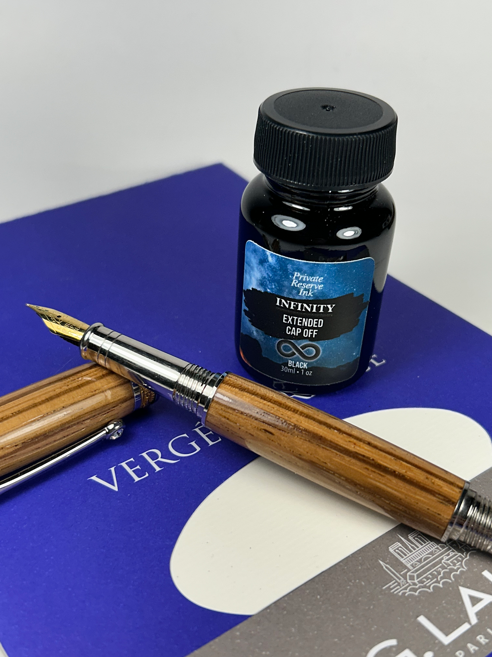 Thumbnail: Private Reserve Infinity Fountain Pen Ink 30ml - Black- Extended Cap Off Ink