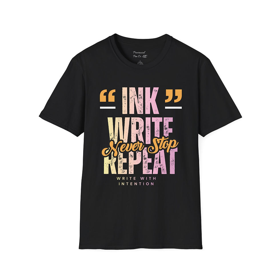 Thumbnail: Calligraphy  Lovers T-Shirt Ink Write Repeat Never Stop Gift for Pen Collector