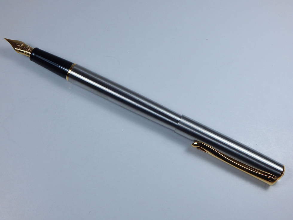 Thumbnail: Diplomat Traveller Fountain Pen - Stainless Steel and Gold