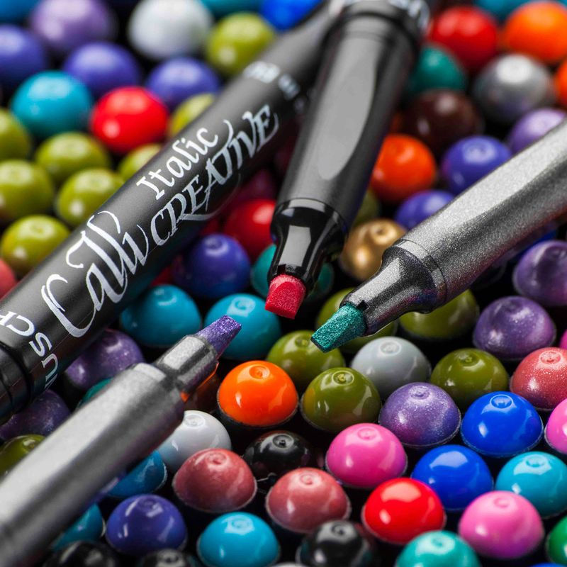 Thumbnail: Manuscript 12 Assorted Italic Calligraphy Markers - Broad Tip - MM66501