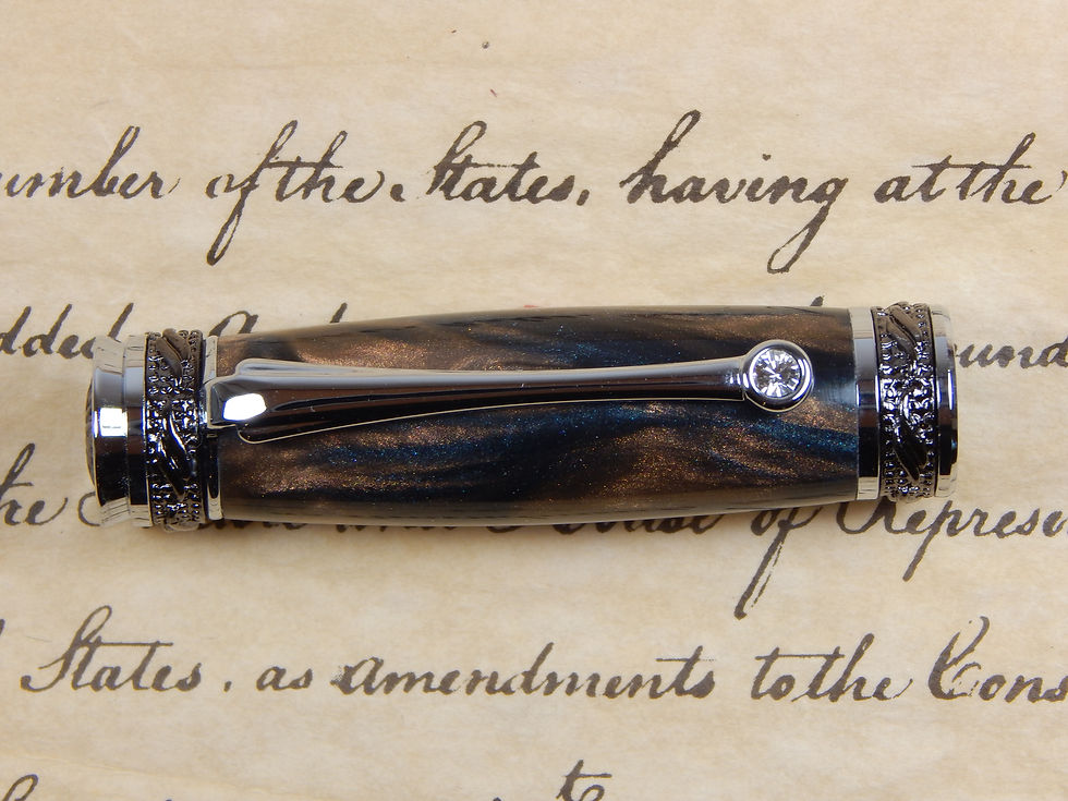 Thumbnail: Majestic Jr. Fountain Pen with Raven Oak Resin - #FP10131