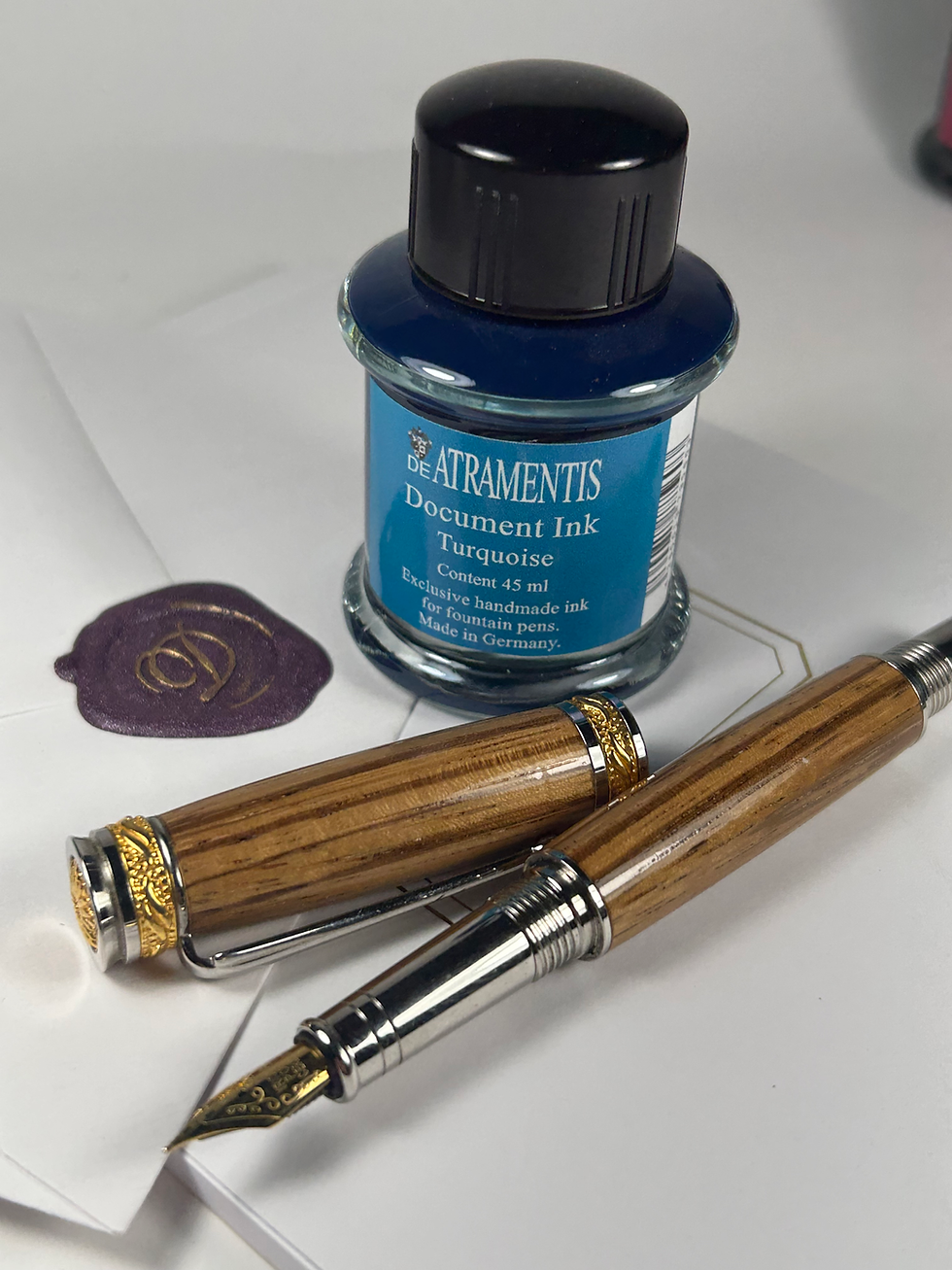 Thumbnail: De Atramentis Fountain Pen Ink 45ml - Turquoise - Permanent/Document Ink