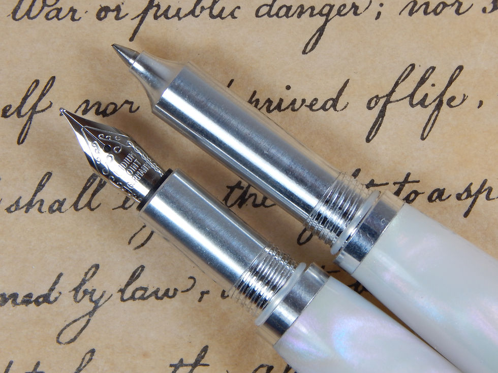 Thumbnail: Provincial Fountain or Rollerball with Australian White Opal Resin #FPRB105