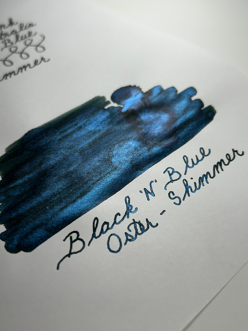 Thumbnail: Robert Oster Shake N Shimmy Fountain Pen Ink 50ml -Black N Blue - Shimmer Ink