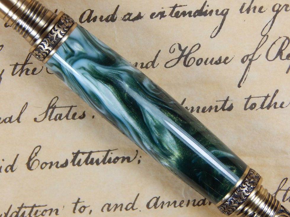 Thumbnail: Victorian Fountain Pen - Irish Tide Acrylic - #FP10118