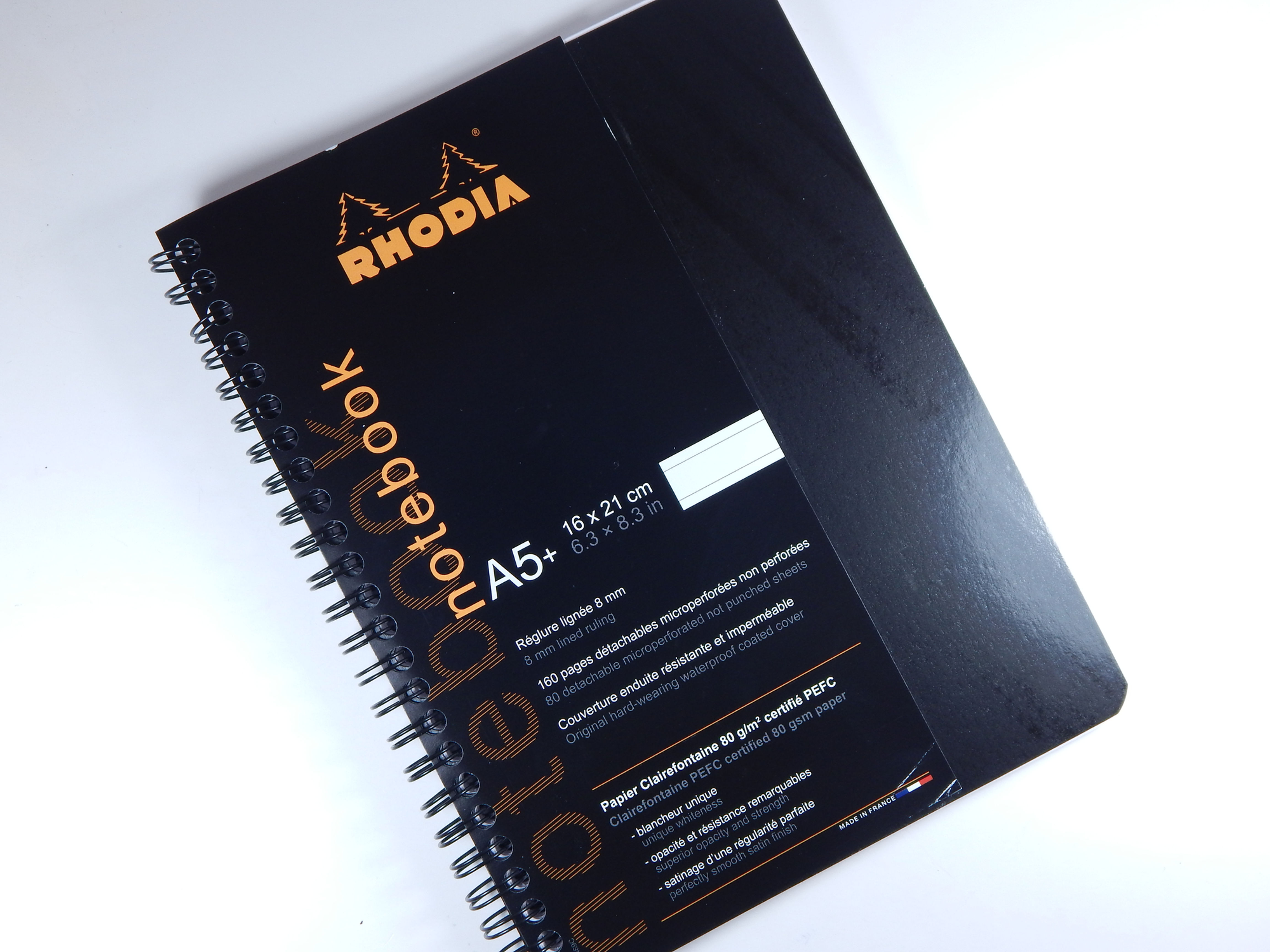 Rhodia Notebook A5+ 6.3" x 8.3" - Side Wire Bound - Lined