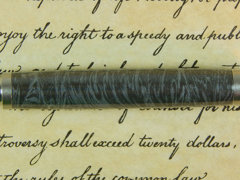 Thumbnail: Provincial 303 Stainless Steel Fountain Pen with White Mokume Metal - Free Shipp