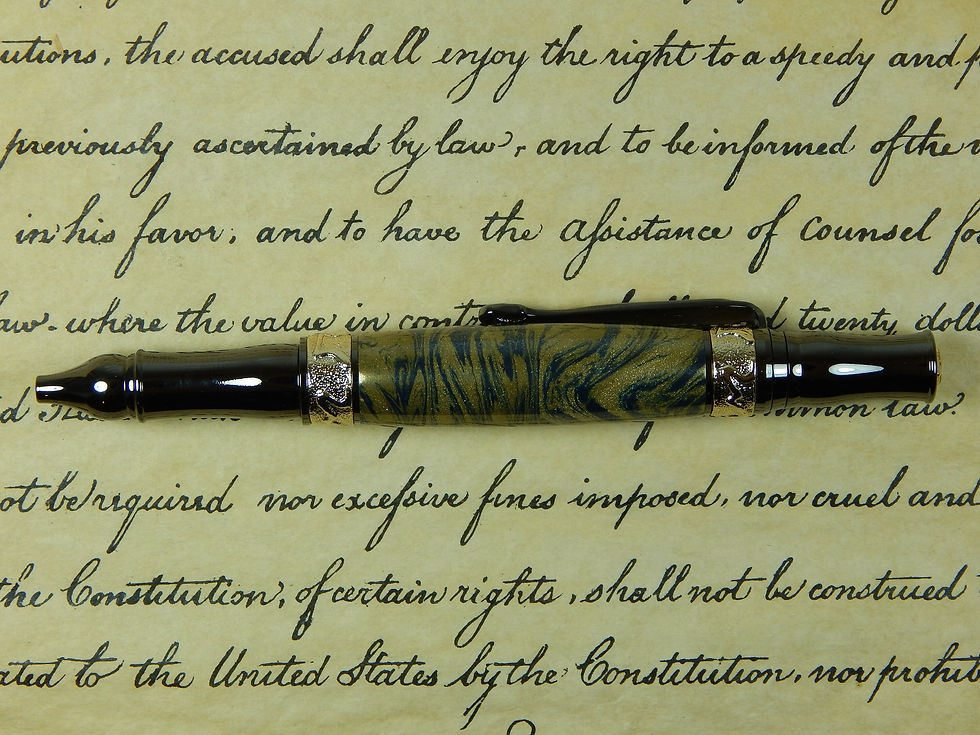Thumbnail: Nouveau Sceptre Ballpoint with Navy and Gold Copper - #ME105