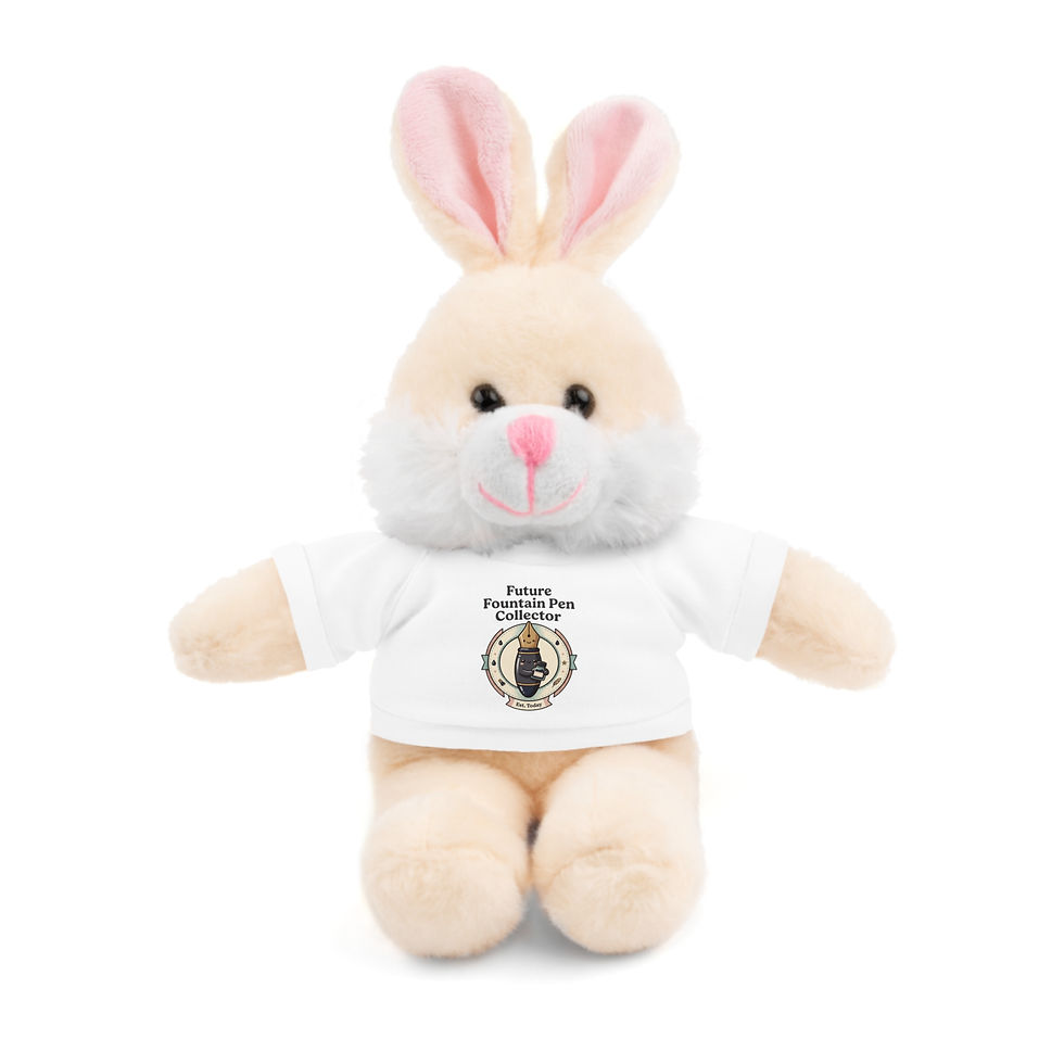 Thumbnail: Stuffed Animal with Tee — Cute Plush with "Future Fountain Pen Collector" Shirt