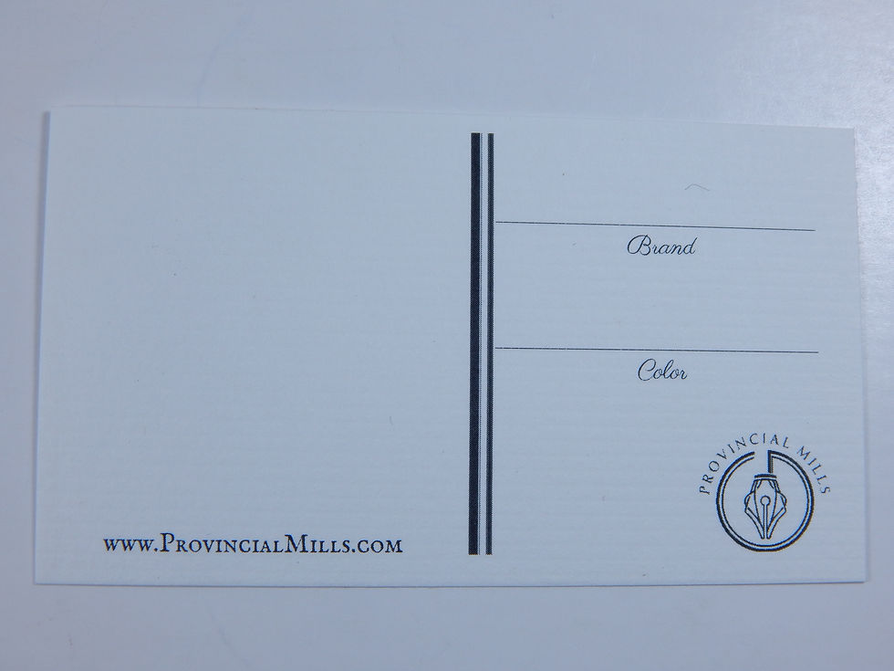 Thumbnail: Close-up of textured laid paper used for fountain pen ink swatch cards