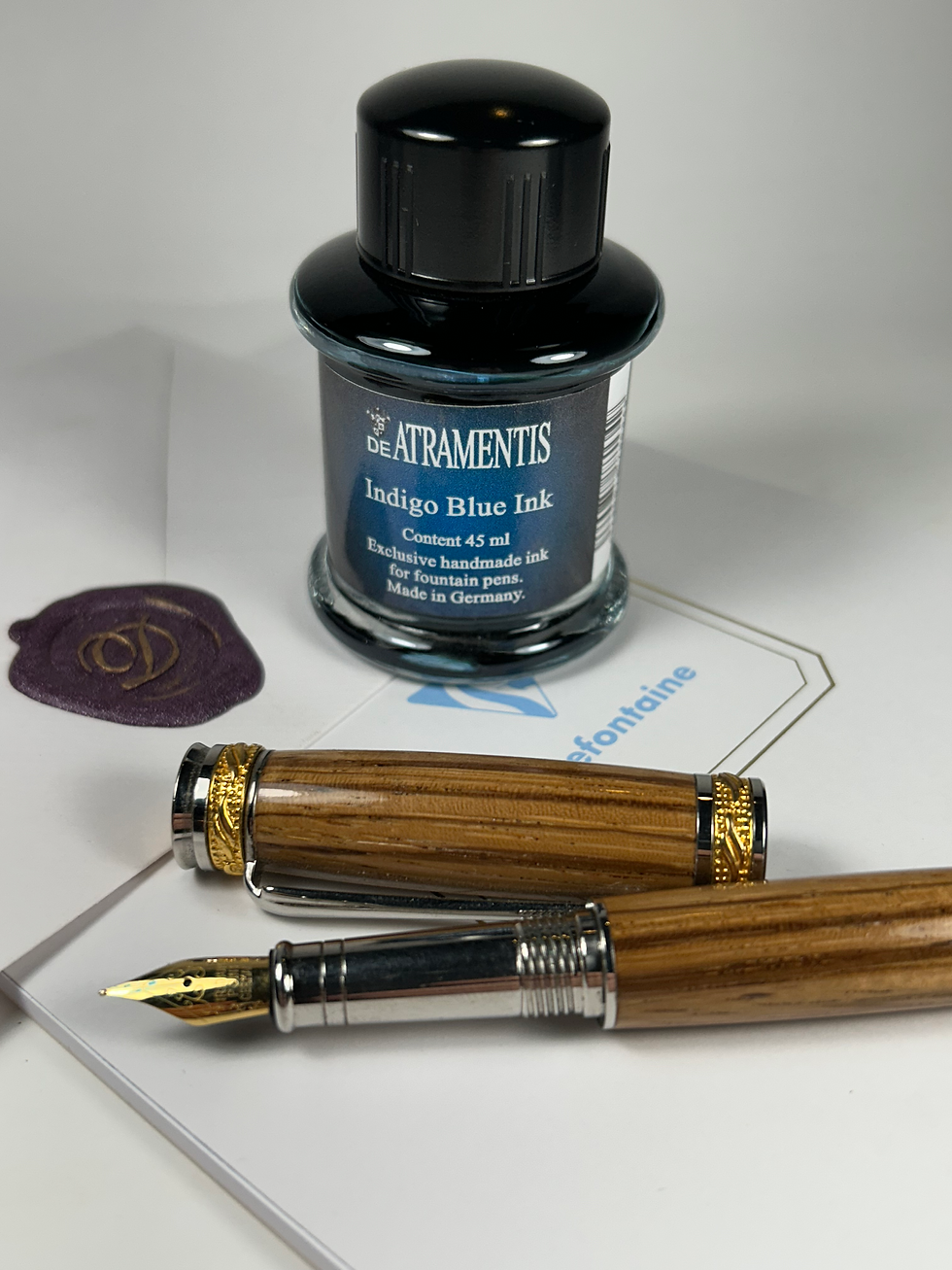 Thumbnail: De Atramentis Fountain Pen Ink 45ml - Indigo Blue - Standard Ink