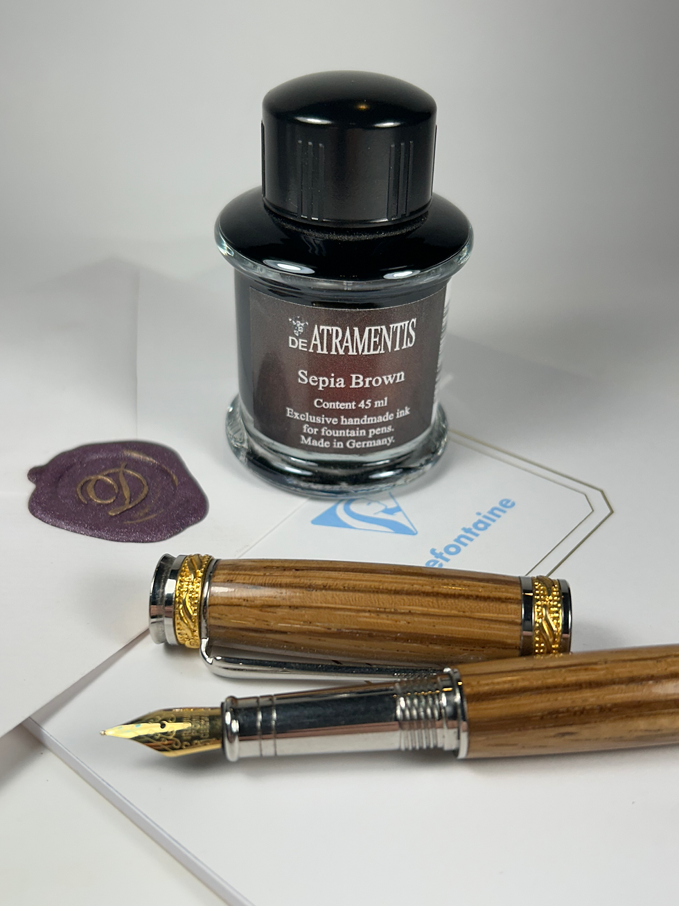 Thumbnail: De Atramentis Fountain Pen Ink 45ml - Sepia Brown- Standard Ink
